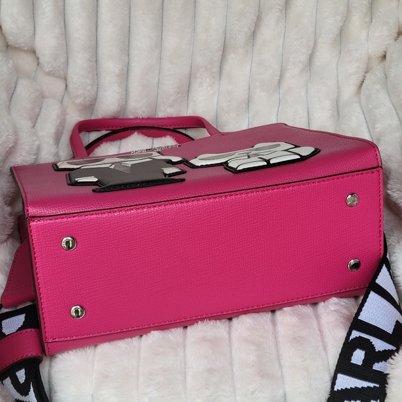 KARL LAGERFELD Fuchsia Paris Maybelle Satchel Handbag - Picture 10 of 14